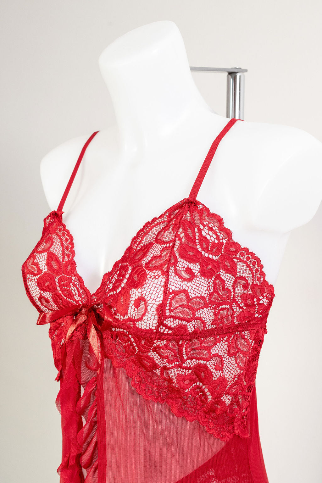 Mi Amor Lace Babydoll and Briefs - Red