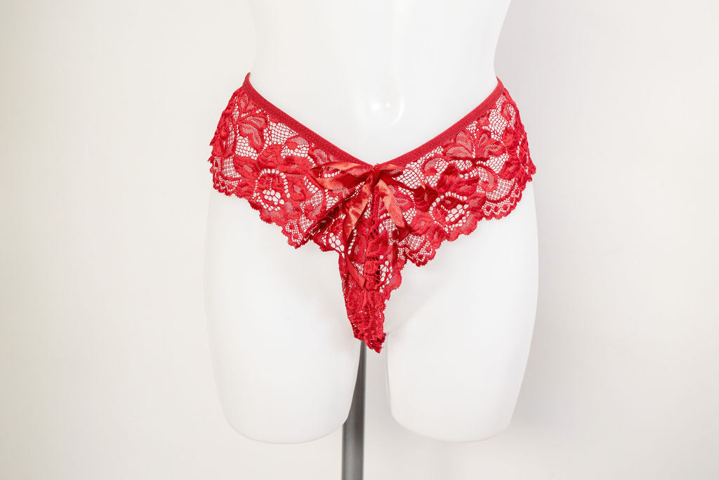 Mi Amor Lace Babydoll and Briefs - Red