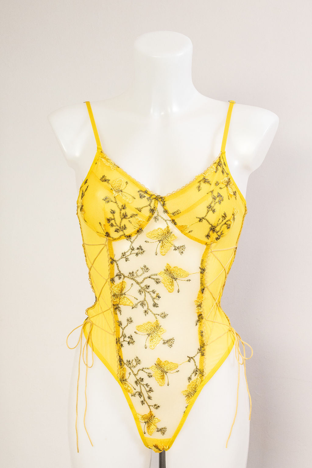 Butterflies in spring bodysuit - Yellow