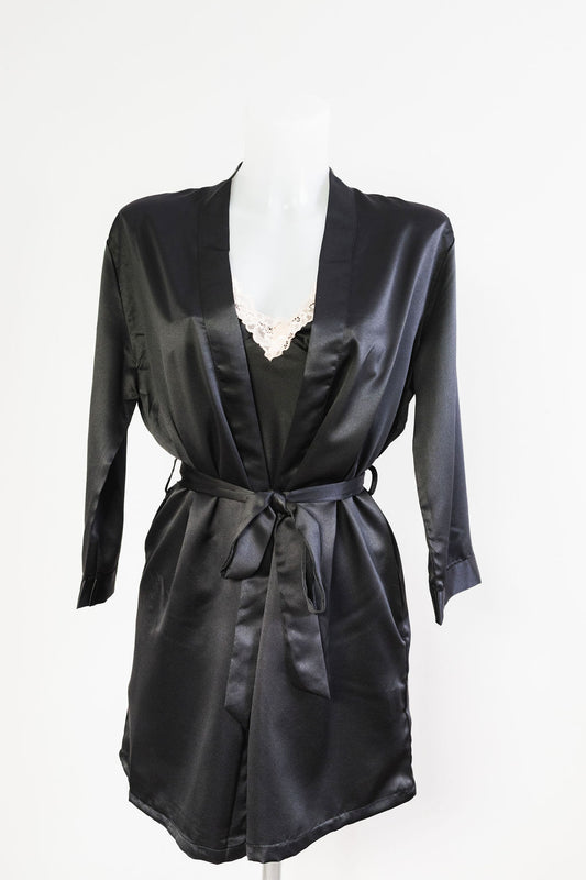 Eclipse Noir- Black 2 piece silk luxury set